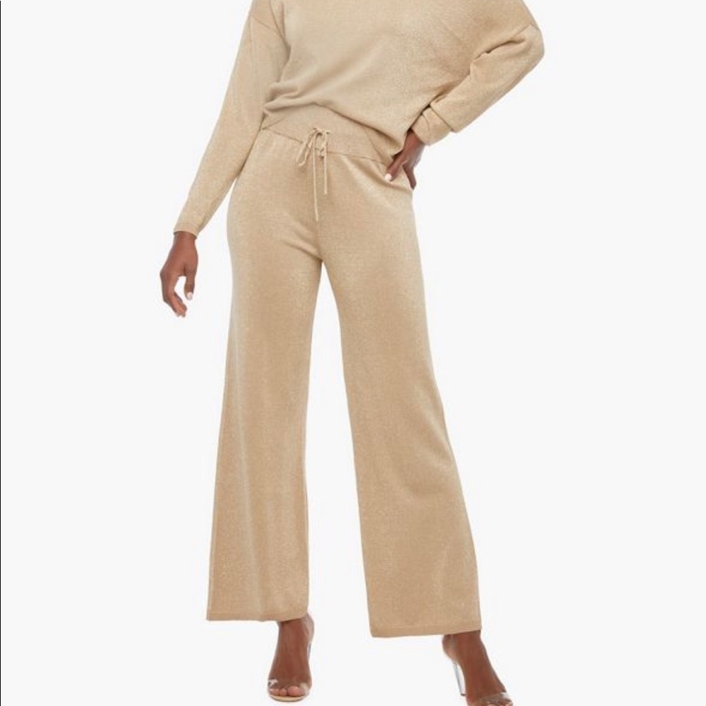 Justfab wide leg glitter pant